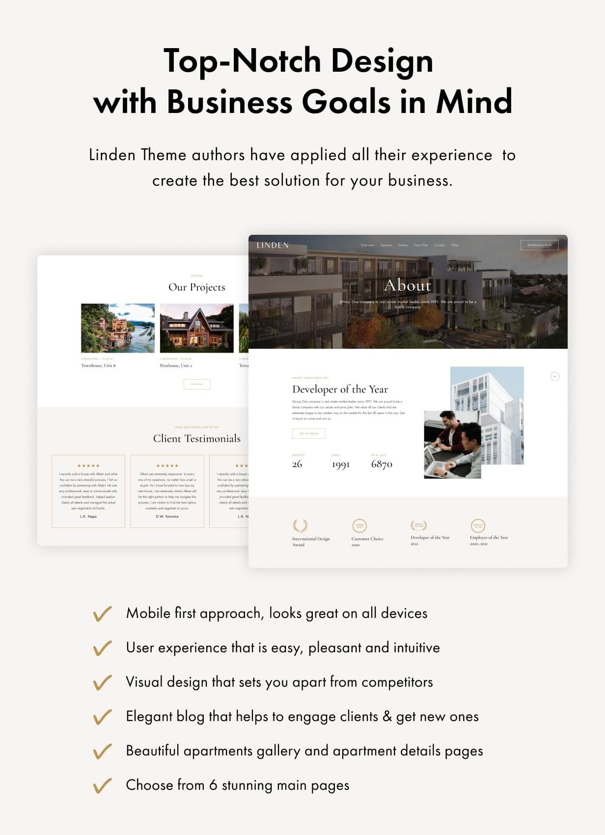 Linden — Single Property WordPress Theme